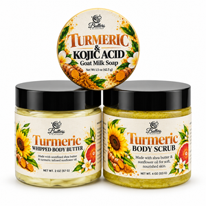 Turmeric Body Care Mini Trio | Butter, Scrub & Soap