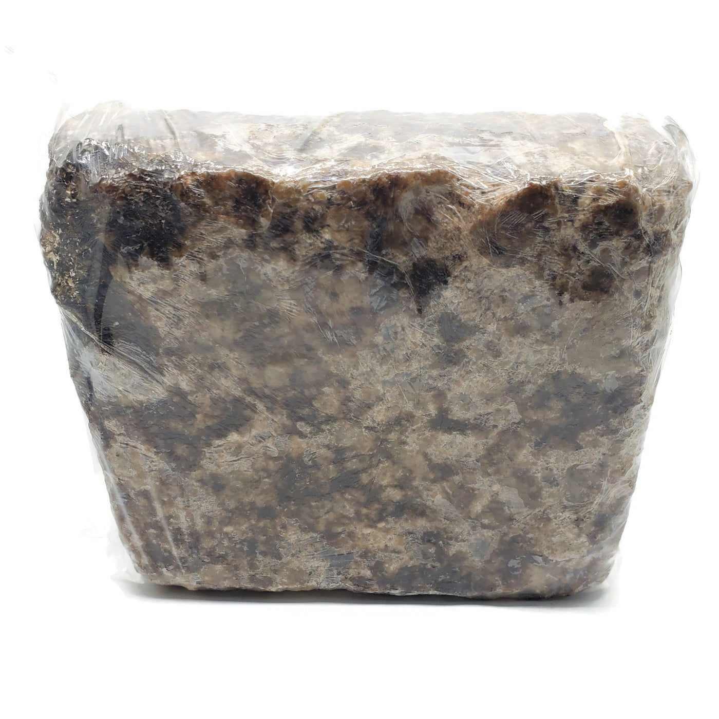 a block of raw african black soap