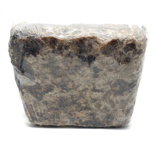 a block of raw african black soap